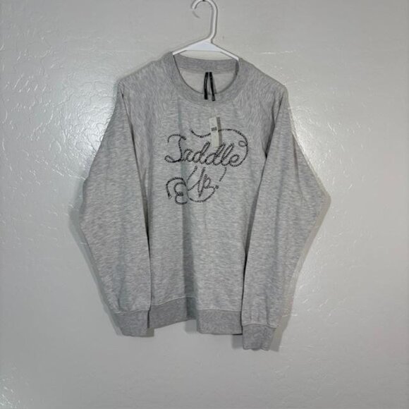 Anthropologie Tops - Anthropologie Sweatshirt Womens Small Gray Saddle Up Rope Graphic NWT